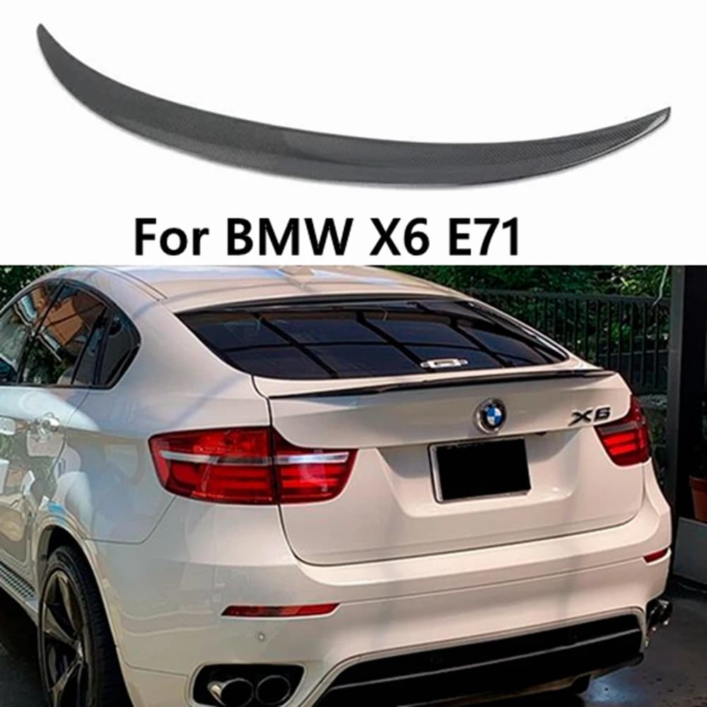 For BMW X6 E71 P Style Carbon fiber Rear Spoiler Trunk wing 2007-2014 FRP Forged carbon