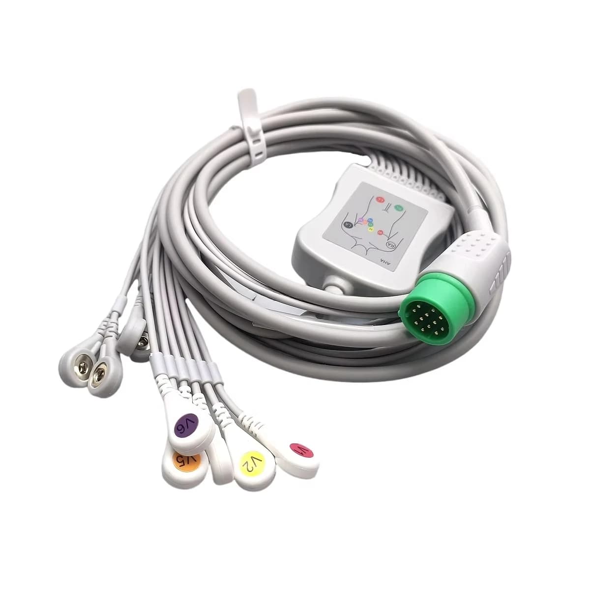 Compatible 10-Lead EKG Cable for Medtronics Lifepak 11/12/15/20 Snap Medicals Supplies