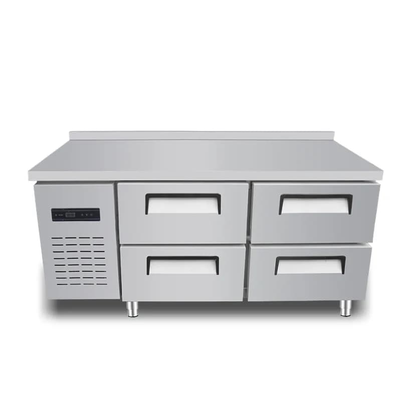 Four-pump refrigerated cabinet, fresh-keeping frozen workbench, direct cooling, air cooling, frost-free drawer type