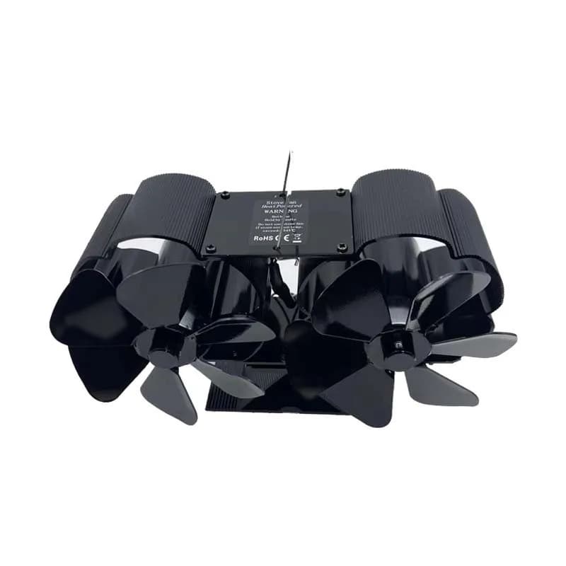 LT446 Double-headed Flower Triangle I-shaped 6-leaf 112 Self-starting Thermal Power Fireplace Fan Frequency Conversion