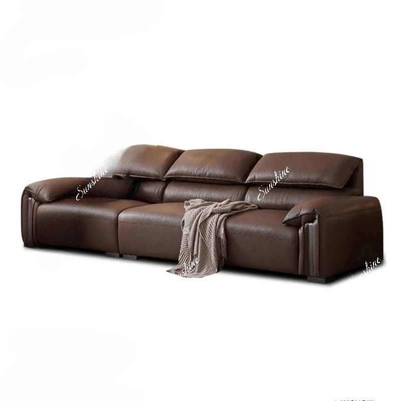 Italian minimalist, modern minimalist home retro style adjustable cloud down leather sofa
