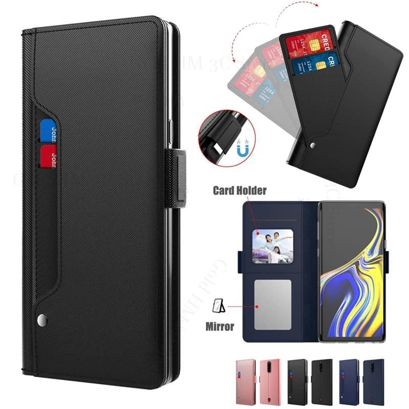 Fundas For Realme 13 Pro Plus 5G Flip Kickstand Leather Phone Case For Realme 12 11 13 Pro Plus ID Card Slot Mirror Wallet Cover