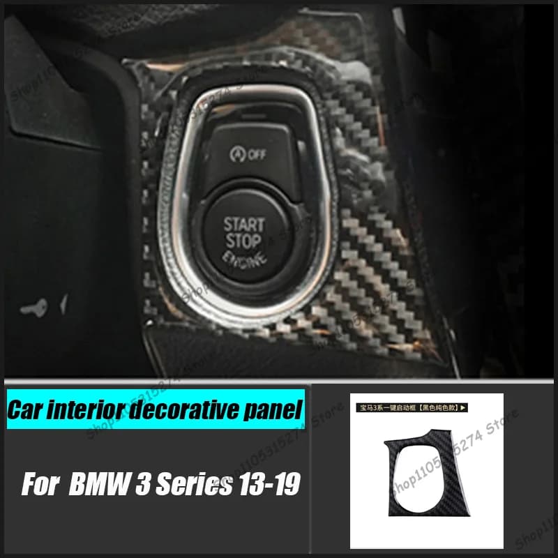Suitable for BMW 3 Series 13-19 One-click Start Decorative Frame F30 320li Carbon Fiber Interior Modification Decoration