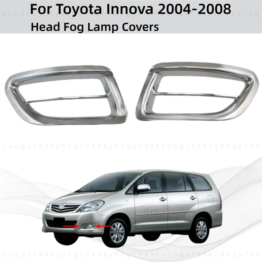 For Toyota Innova 2004 2005 2006 2007 2008 Car Upgrade Stickers Chrome Accessories Plated Head Fog Lamp Covers Trim Paste Style
