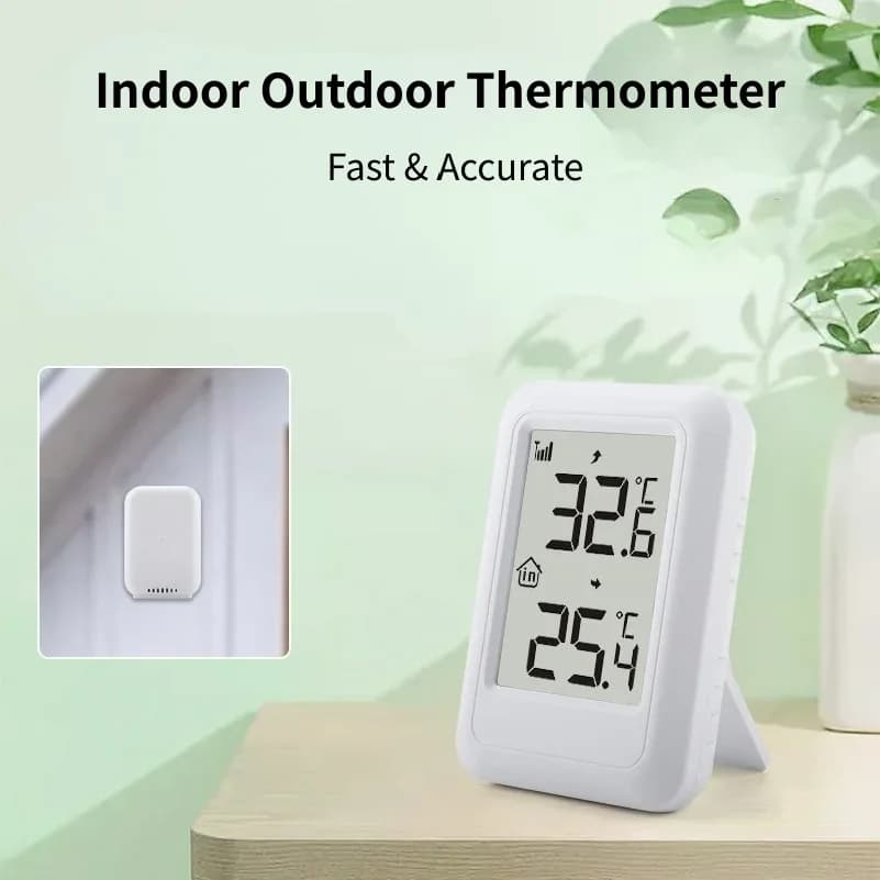 Indoor Outdoor Temperature Monitor Wireless Digital Thermometer with Sensor -40℃~60℃ Range Auto Update for Home Garden