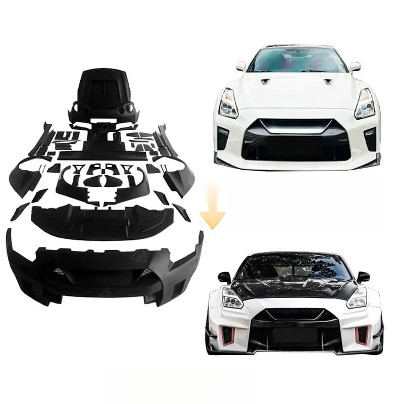 High Quality 2nd Gen LB Style Aero Body Kit Front Bumper Side Skirts Hood Fenders Spoiler Facelift Upgrade Parts Fit for GTR