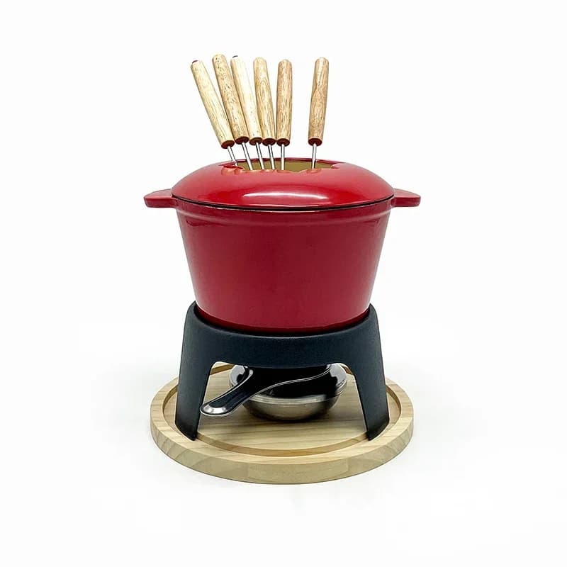 Chocolate hot pot set household kitchen utensils camping enamel hot pot cast iron hot pot