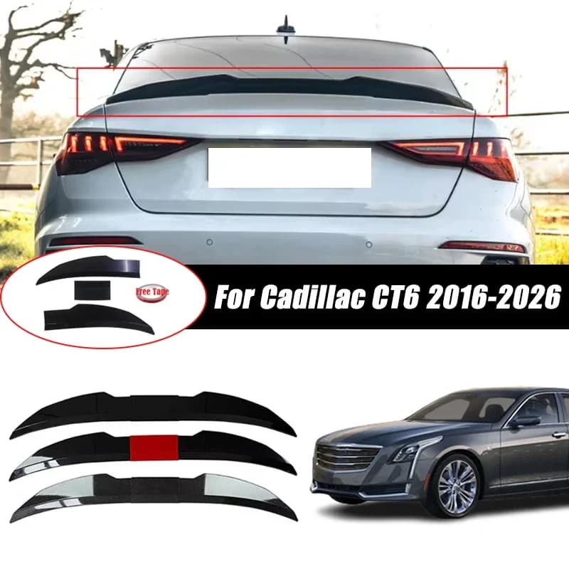 3pcs Sedan Rear Trunk Spoiler For Cadillac CT6 2016-2026 Adjustable DIY Modified Trunk Spoiler Automotive Accessories