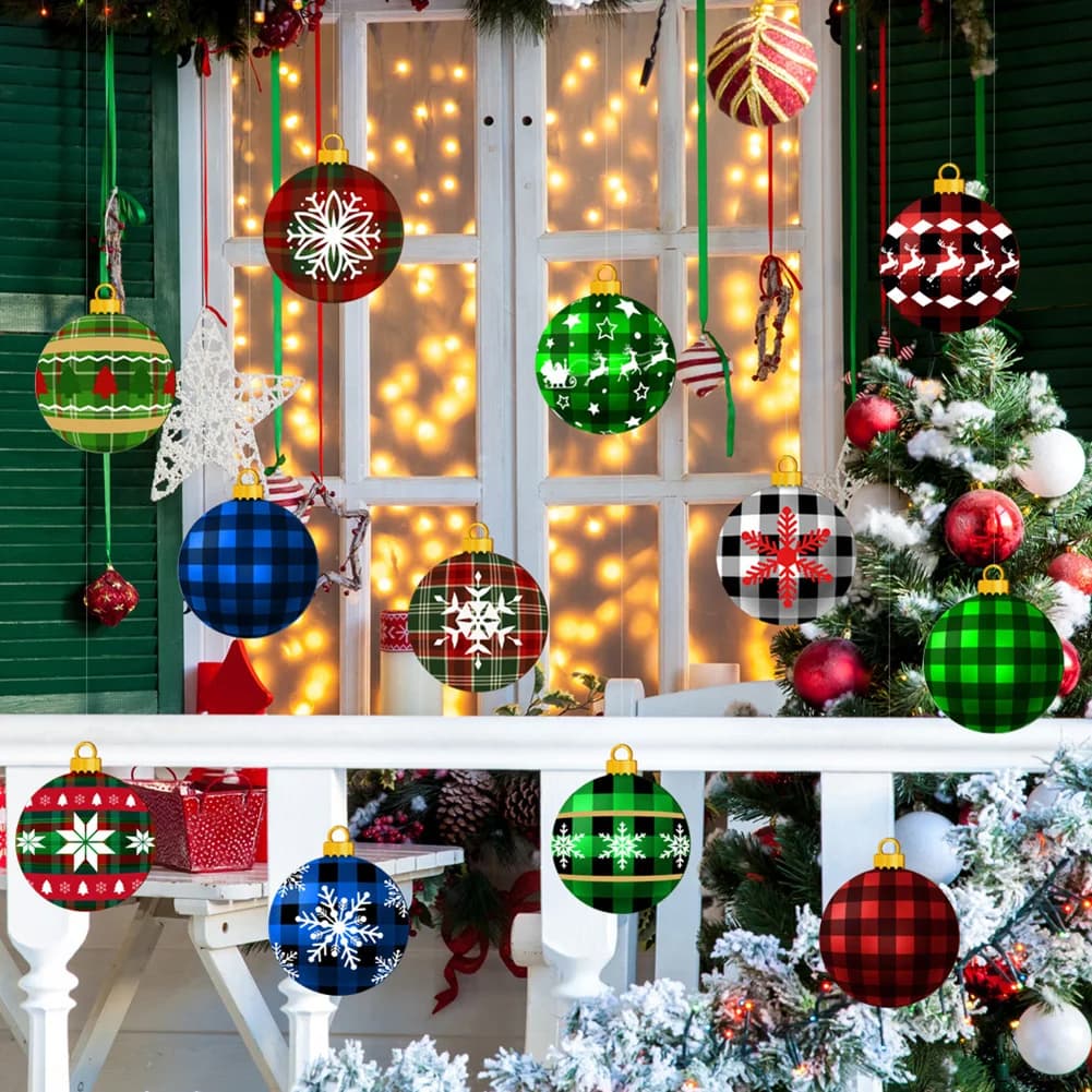 Neighborhood Decor Christmas Outdoor Decorations 5.86*7IN Colorful Designs Easy Installation Eye-catching Yard Decor