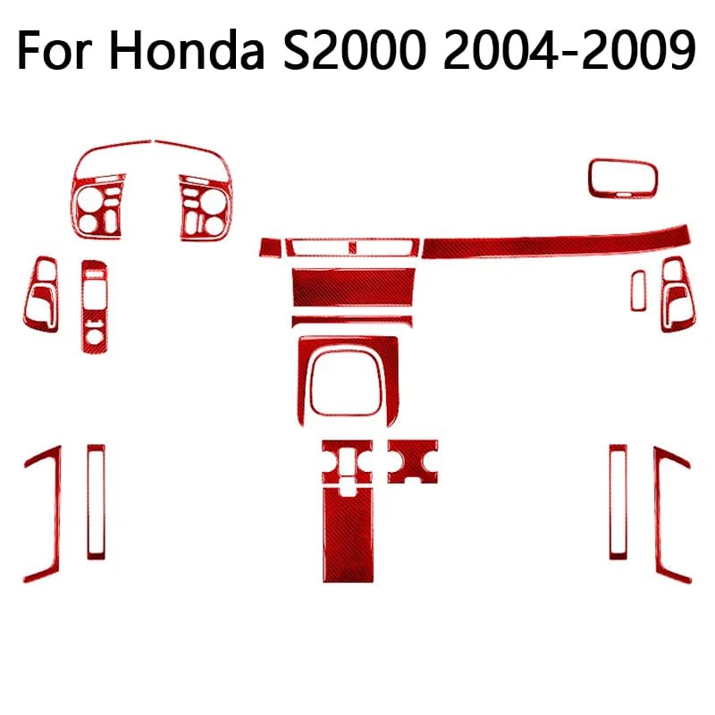 For Honda S2000 2004 2005 2006 2007 2008 2009 Various Parts Car Carbon Fiber Red Stickers Car Interior Decorative Accessories