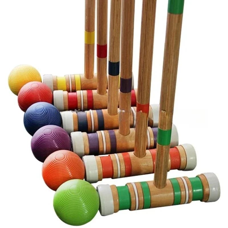 Handball set for six, with mallet, colored ball, sturdy toilet bag, croquet wooden pursuit hammer ball wooden croquet