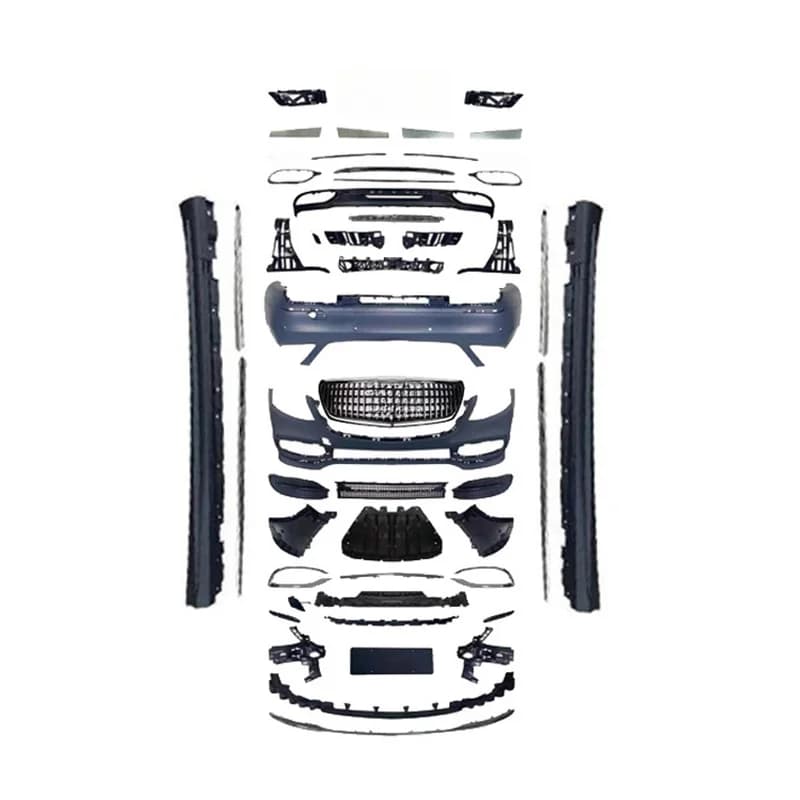 High Quality New Style Body Kit With Grill Side Skirts Front Rear Bumpers For S Class W222 2018-2020 Bolt-On Tuning Parts