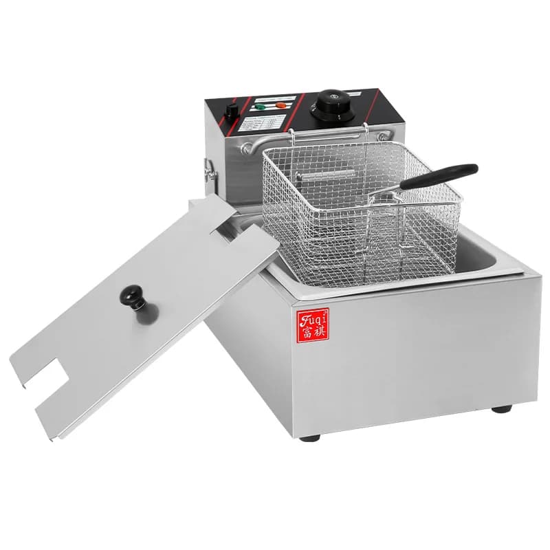 Thin Machine Body Industrial Electric Deep Fryer Commercial Fryer Chicken Machine Table Top 6L Potato Chips Fryer