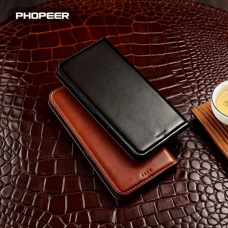 Luxury Genuine Leather Case for iPhone 17 AIR 16 E 15 14 13 12 11 Pro Max Plus Mini Flip Phone Case Horse Pattern