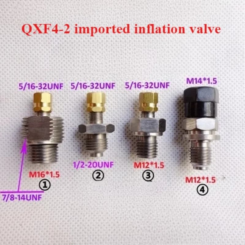 QXF4-2 Accumulator Charging Valve Nitrogen Valve 5/16-32UNF 1/2-20UNF