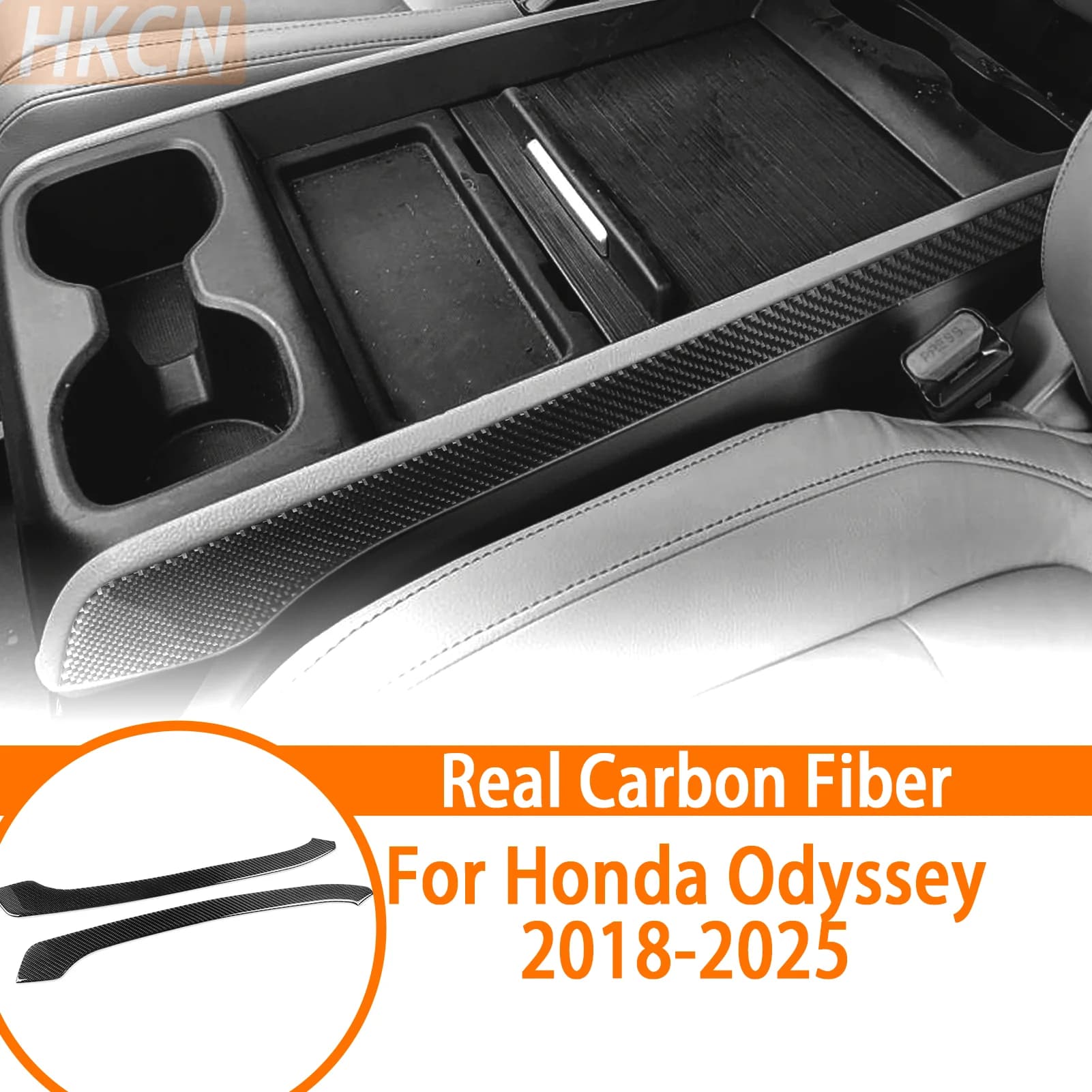Carbon Fiber Car Interior Center Console Armrest Box Decorative Accessory Stickers on Both Sides For Honda Odyssey 2018-2025