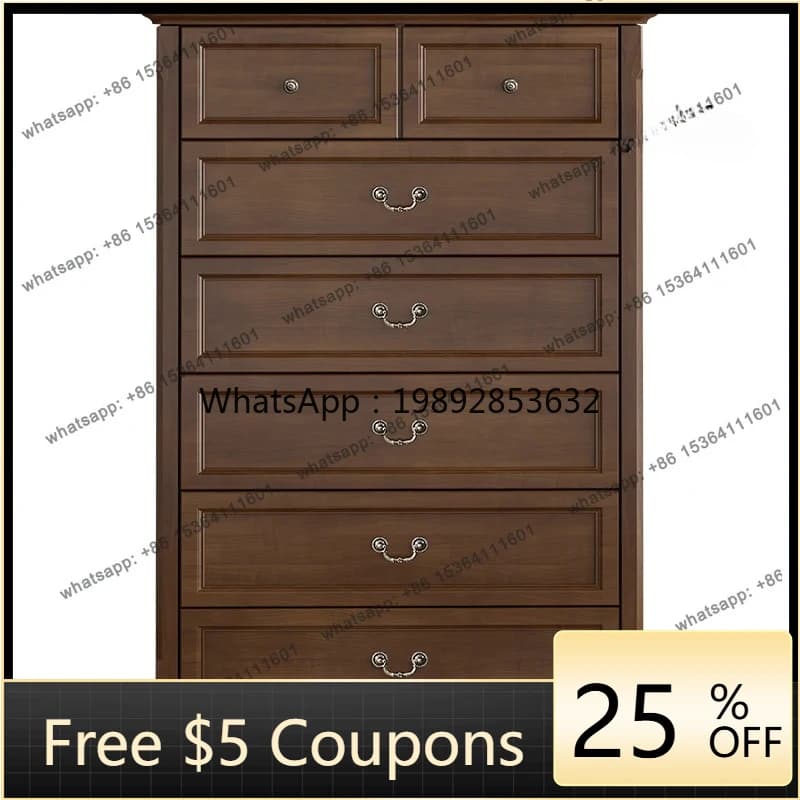 W2 Solid wood seven drawers, bedroom four five six drawers, living room locker, American walnut light luxury