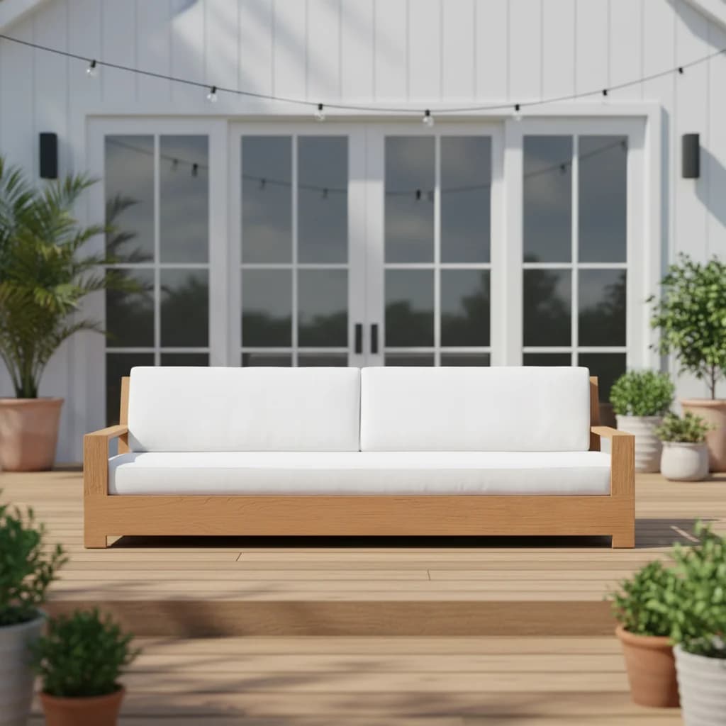#Luxury Outdoor Furniture Garden Leisure Sofa Set Wood 3 Seats 2 Seats Solid Wood Teak