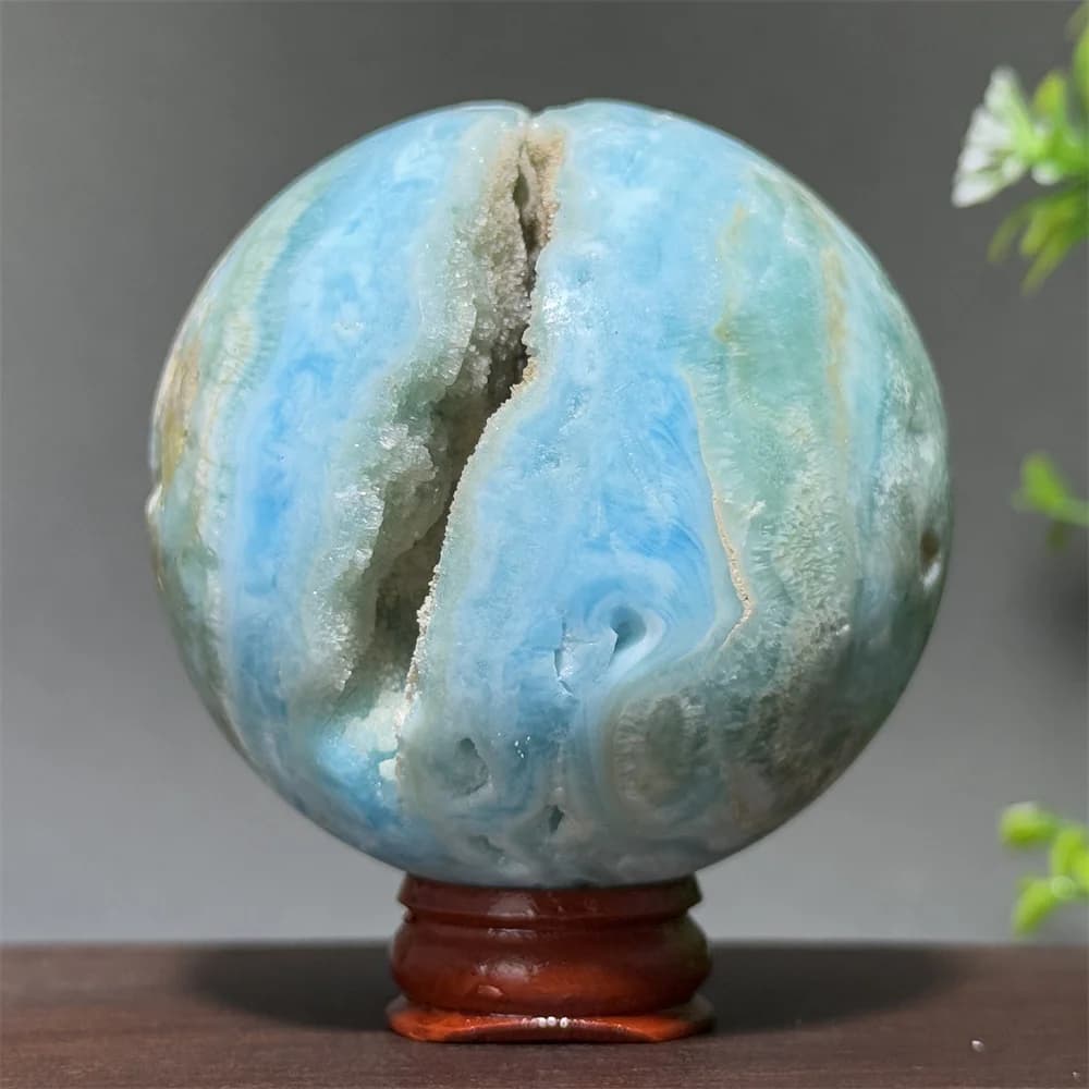 Natural Mineral Quartz Heteropolar Mineral Ball Home Decoration Reiki Therapy Energy Divination Meditation Collection+Base