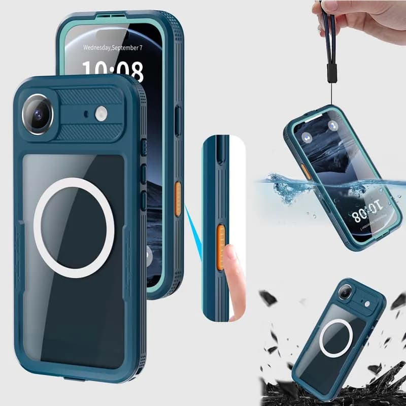 for  iPhone 17 Pro Max 17 Air Waterproof Case for Magsafe Magnetic Wireless Charging Shockproof Phone Pouch Screen Lens Protect