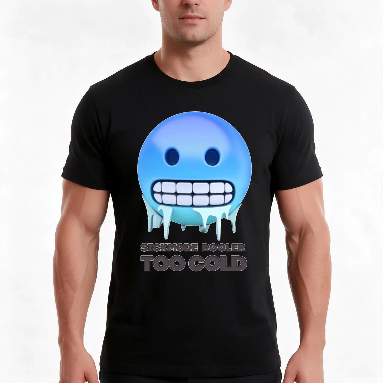 Sickmode Rooler Too Cold T-Shirt, Summer Casual Cotton Tee, Oversized Streetwear Tops, Vintage Graphic Print, Unisex Men Women