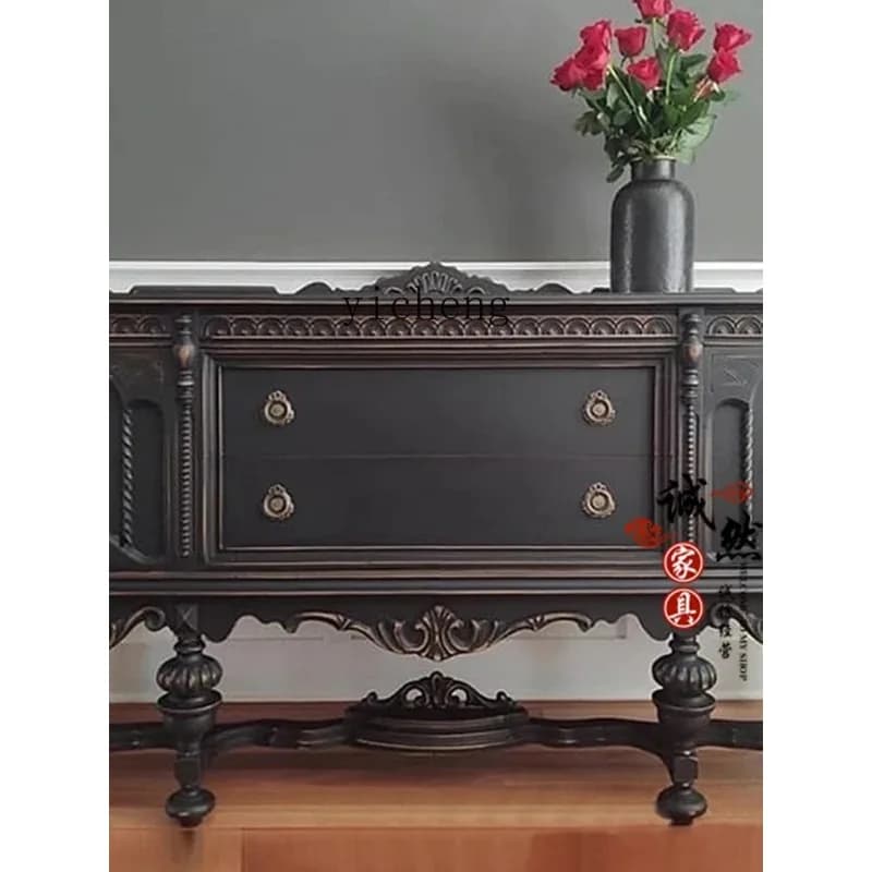 t-20  solid wood porch cabinet entry foyer wall decoration living room carved storage
