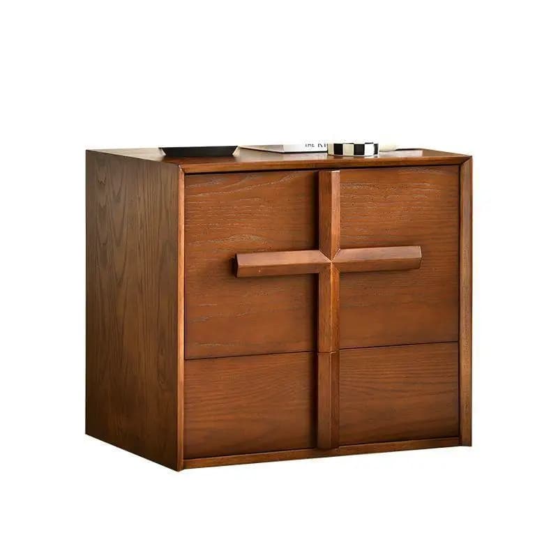 Medieval solid wood chest, bedside table, bedroom cross cabinet, storage, living room, simple and modern bedside rack
