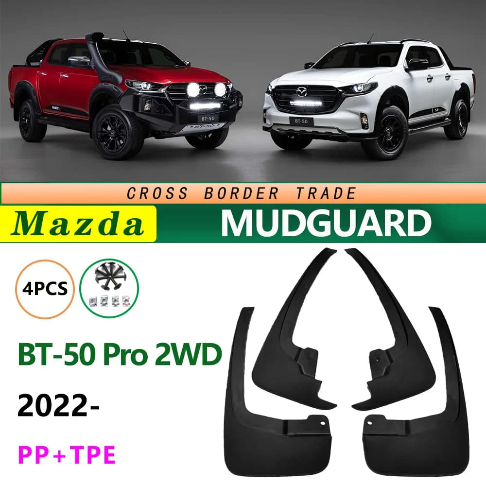 For Mazda BT50 BT-50 Pro 2WD 4WD 2022-2026 Mud Flaps OE Style Splash Guards Set of 4 Cargo Protection for Utility Workhorse