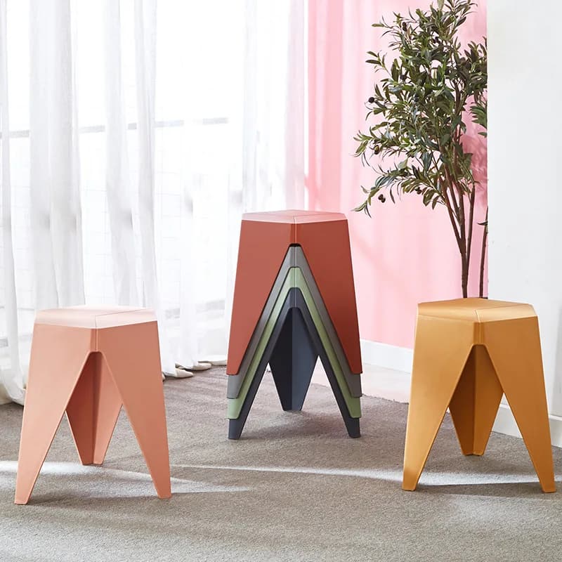 Modern Creative Household Simple Dining Stool Thickened Stackable Dressing Stool Light Luxury Fashion Plasticbench