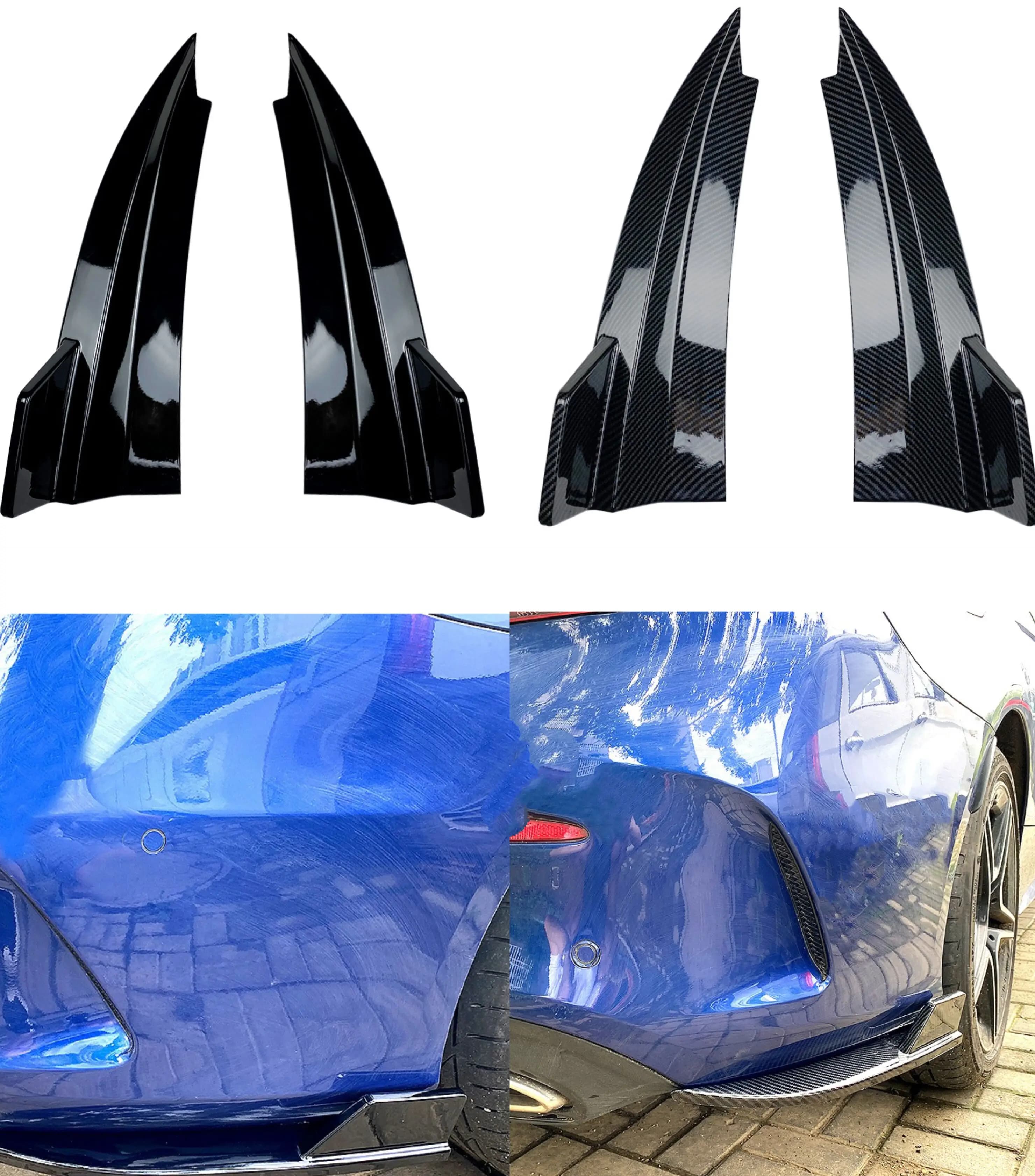 Car Rear Bumper Canard Splitter Side Vent Kit Decor Fit For Mercedes Benz C-Class W205 C43 C63 4D 2015 -2018 2019 2020 2021
