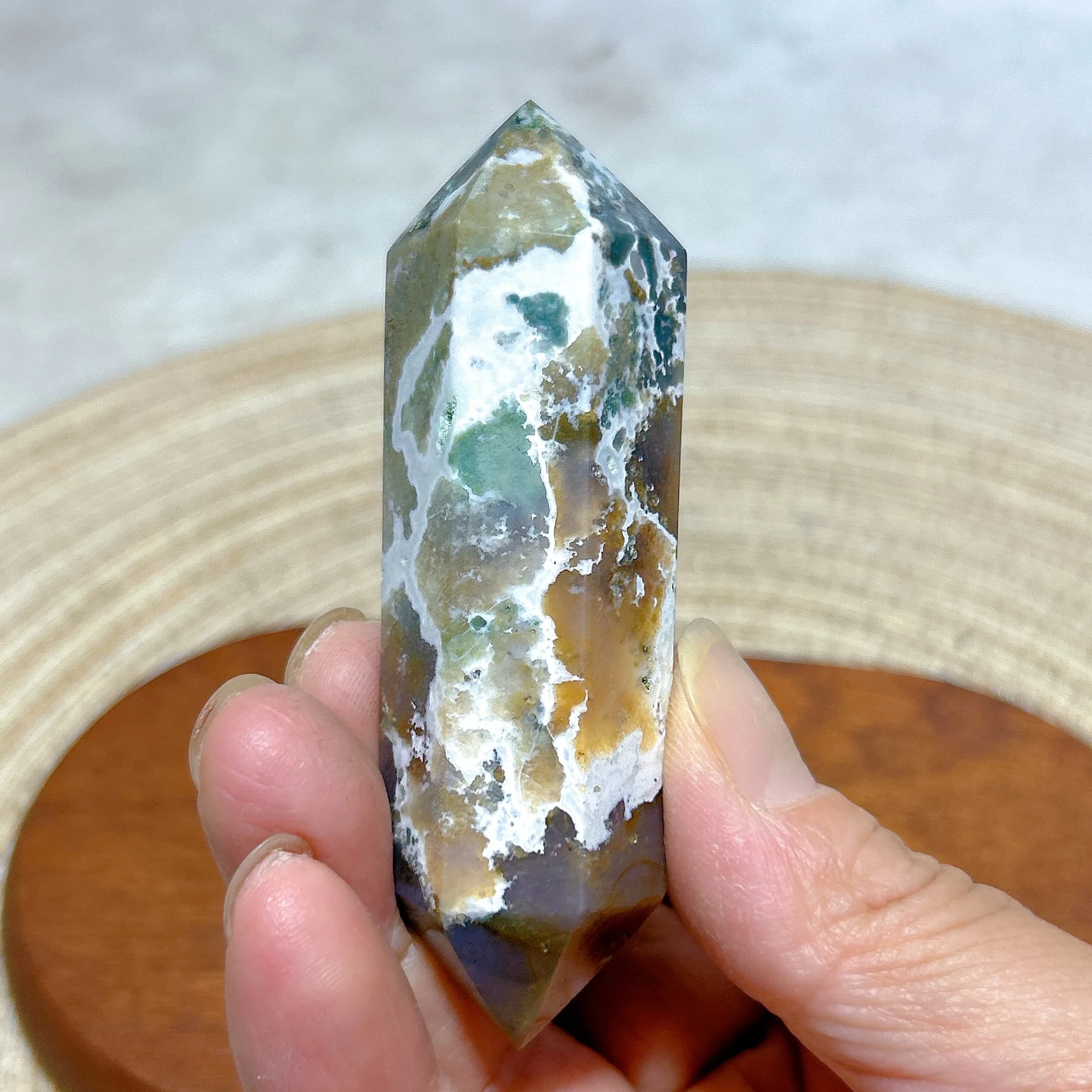 Natural Crystal Ocean Jasper Double Point Tower Healing High Quality Gemstones Reiki Mineral Energy Home Decorations Gift