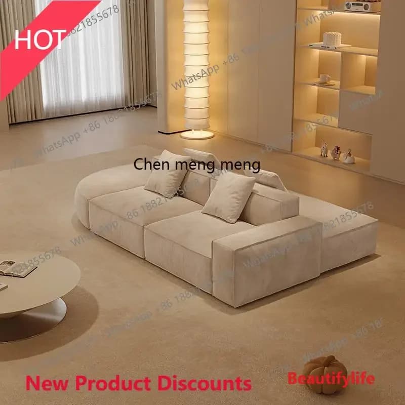 P32 Island sofa large flat floor two-sided seated matte cloth sofa designer module combination