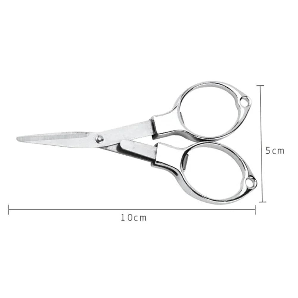 Portable Mini Folding Scissors Stainless Steel Multifunctional Cutter for Fishing Line Sewing Needlework Craft Tools