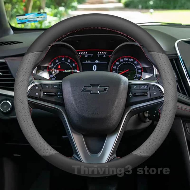 Leather Car Steering Wheel Cover For Chevrolet Cruze RS Turbo 2008-2021 Non-slip Auto Steering Wheel Chevrolet Cruze Accessories