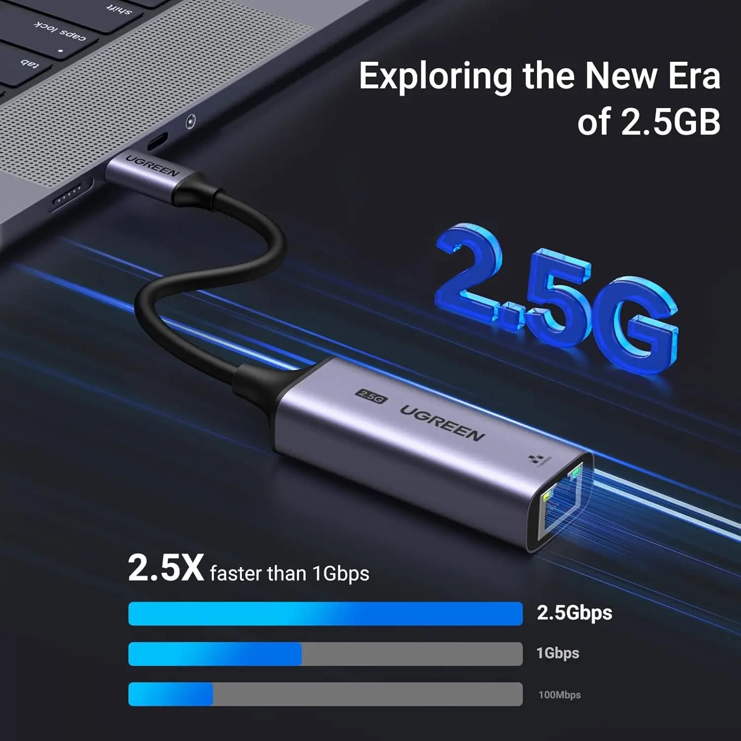 UGREEN USB C Ethernet Adapter 2.5G Laptop Aluminum Type C (Thunderbolt 4/3 Compatible) RJ45 Network Internet Compatible NAS