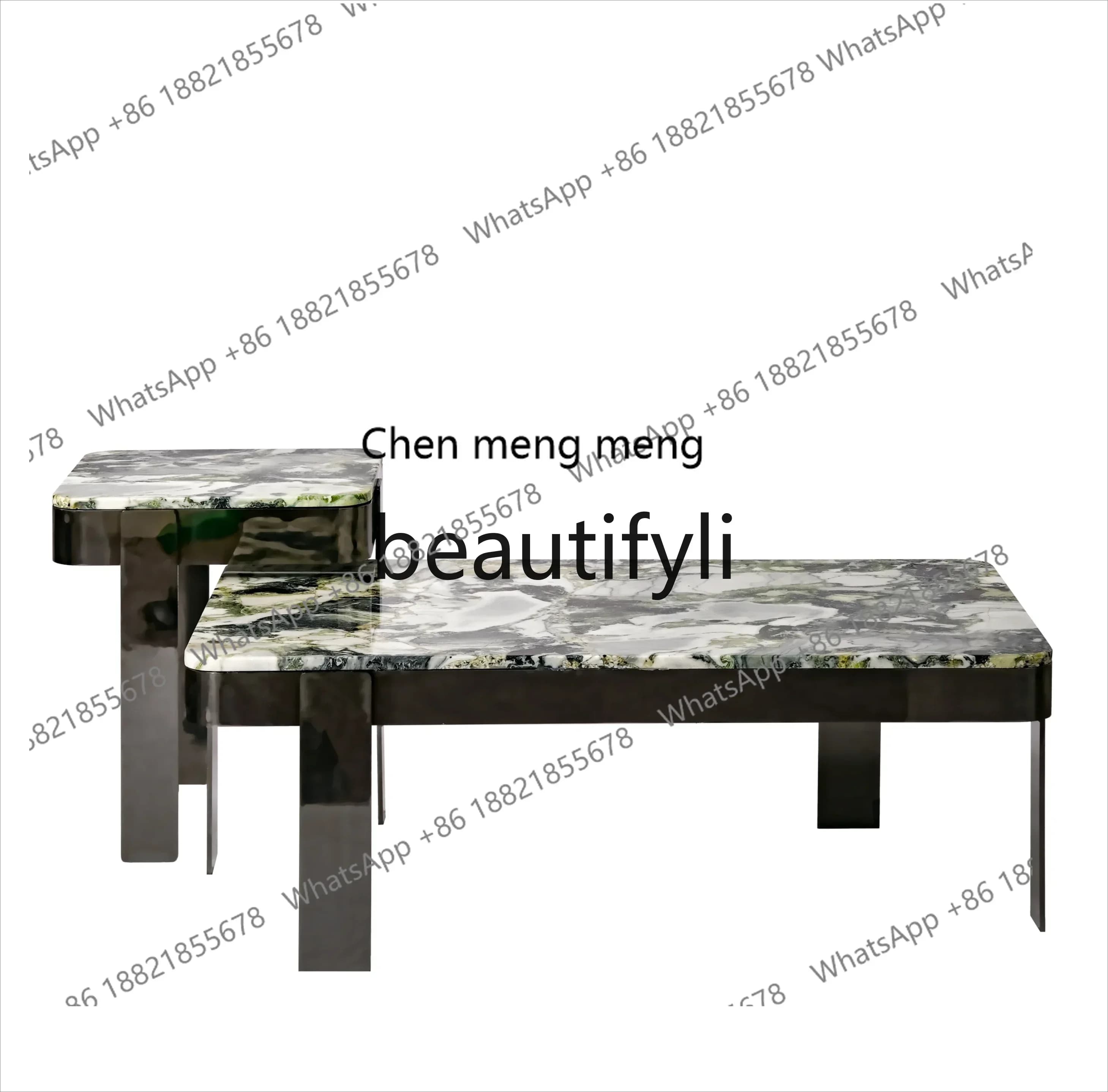 2003 Natural cold jadeite marble luxury stone combination module coffee table side table