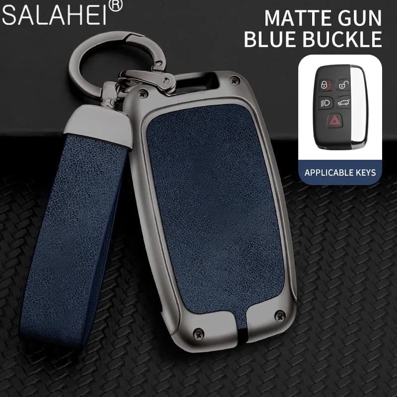 Luxury Leather Zinc Alloy Car Key Case Shockproof Wear-Resistant Key Cover For Jaguar F-PACE XJ XE XF XJ F-TYPEE-PACEAccessories