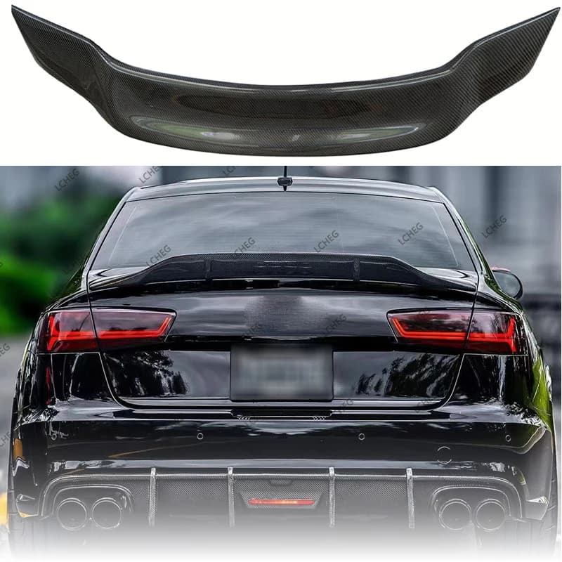 For 2012 -2018 Audi A6 S6 C7 Carbon Fiber Rear Spoiler Trunk Wing  GT R Style High Quality Real Carbon Fiber Material Spoiler
