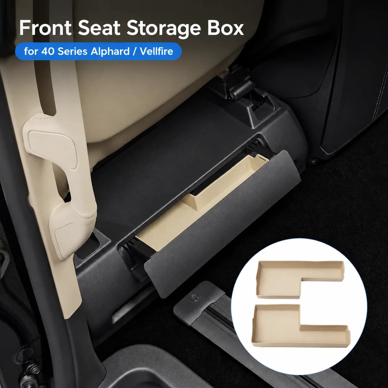 Car Front Seat Storage Boxes for Toyota Alphard Vellfire 40 Series Black Silicone Interior Organizer  Front Seat Accessories