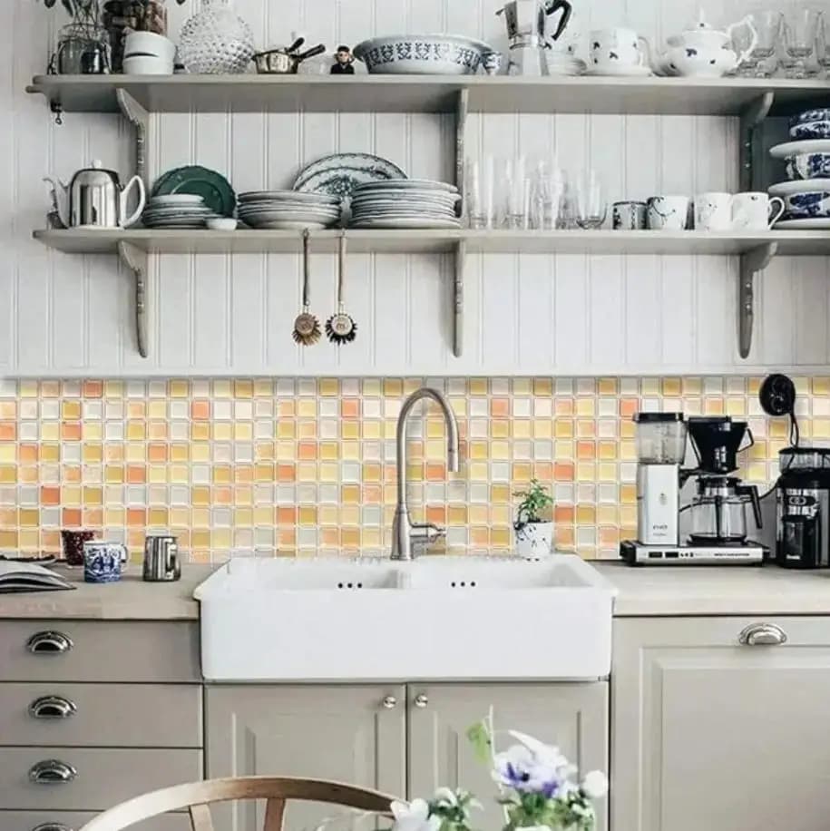 5-20PCS 3D Crystal Mosaic Tile Sticker ColorSelf-Adhesive Removable Peel & Stick Backsplash Waterproof DIY Wallpaper for Kitchen