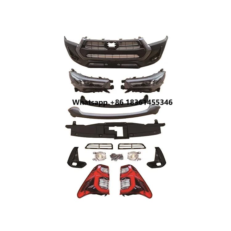 2016-2020 Upgrade 2021 BodyKit Style Bumper Grille Tail Light Headlights Bodykit For  Hilux Revo