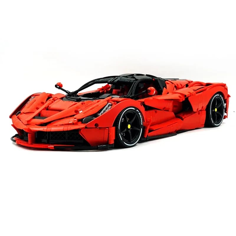 C61505 Red Technical Super Sports Car Model Building Blocks Brick DIY Puzzle Toys Assembly Birthday Toys for Children