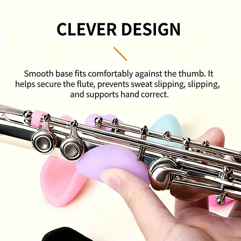 Flute anti-slip finger rest, performance aid for beginners, silicone pad, musical instrument accessory