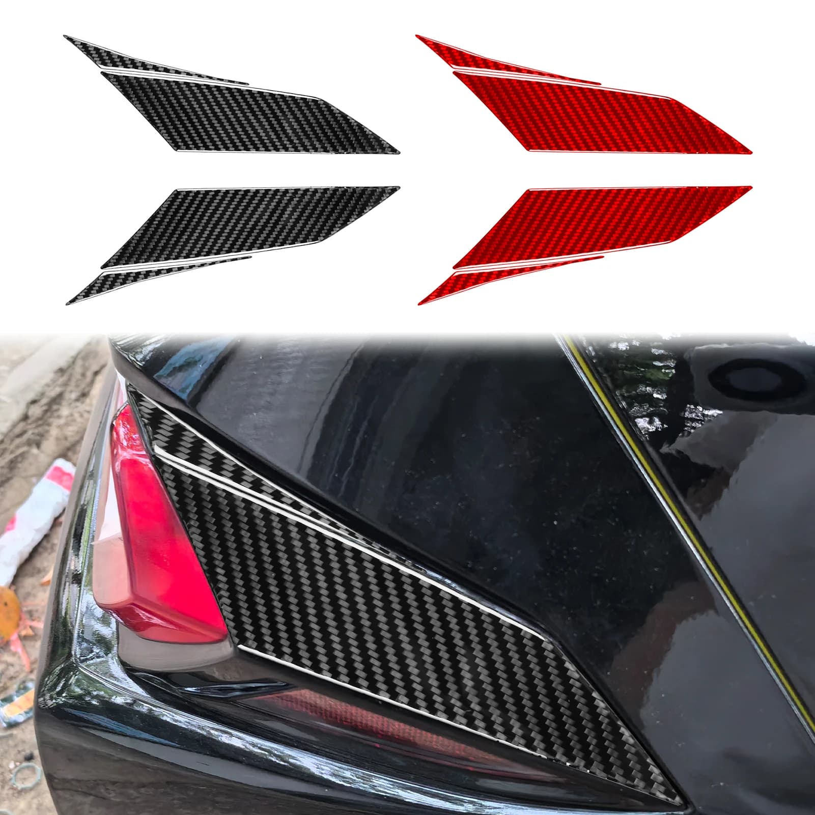 Carbon Fiber Car Accessories Rear Light Sides Panel Decals Interior Cover Tirm Modified Sticker For Chevrolet Corvette C8 2020+
