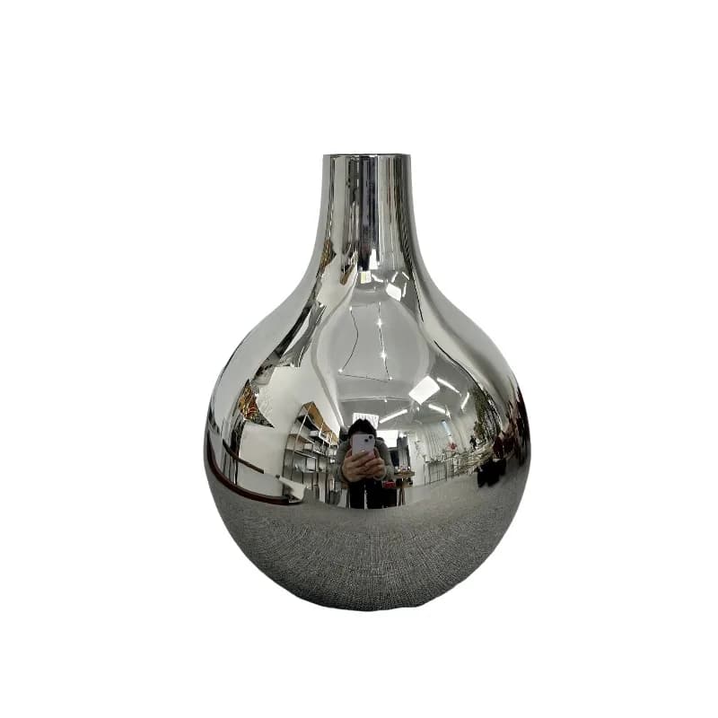 Light luxury stainless steel metal vase plant flower vessel table home decoration ornament floral art new Chinese dried flower