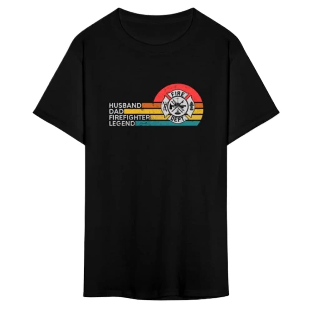 Husband DAD Firefighter Legend T-Shirt 100% Cotton O-Neck Short Sleeve Summer Casual Mens T-shirt Size S-3XL