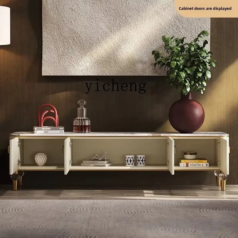 TV Cabinet Coffee Table Combination Living Room Marble Floor Cabinet Bedroom TVl6