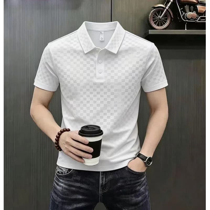 2026 Summer New Style Men's Loose Luxury Collar T-Shirt - Breathable Cool Feeling Casual Multi-Complimentary Short-Sleeved Polo