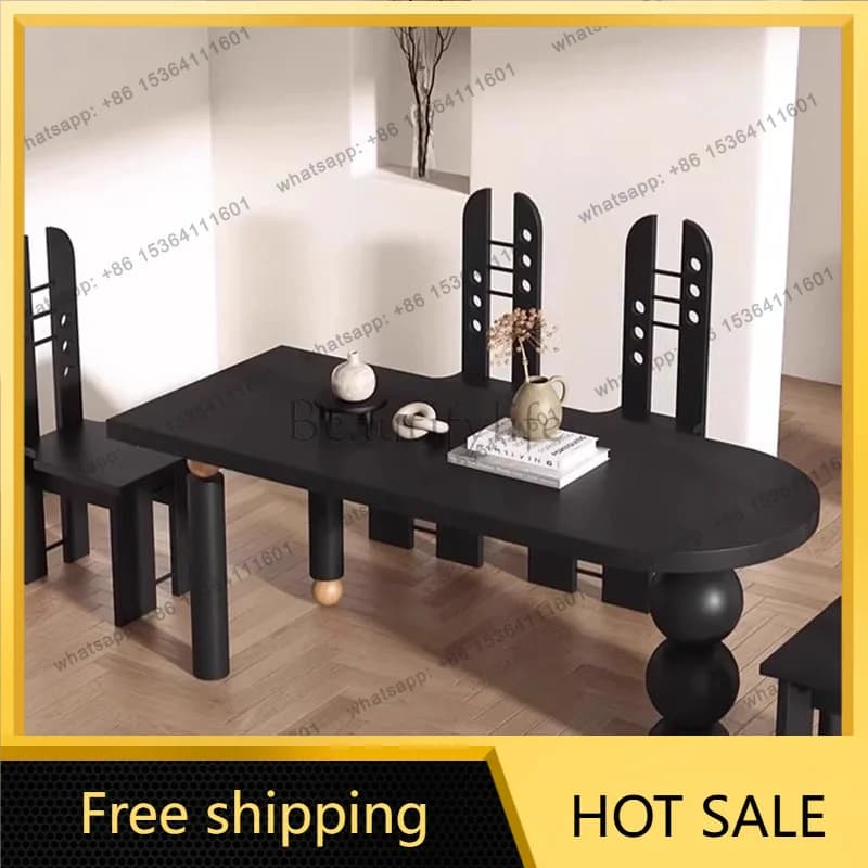 FG Writing Designer Dining Table Modern Restaurant Lounge Chairs Dining Table Wood Conference Mesas De Comedor Kitchen Furniture