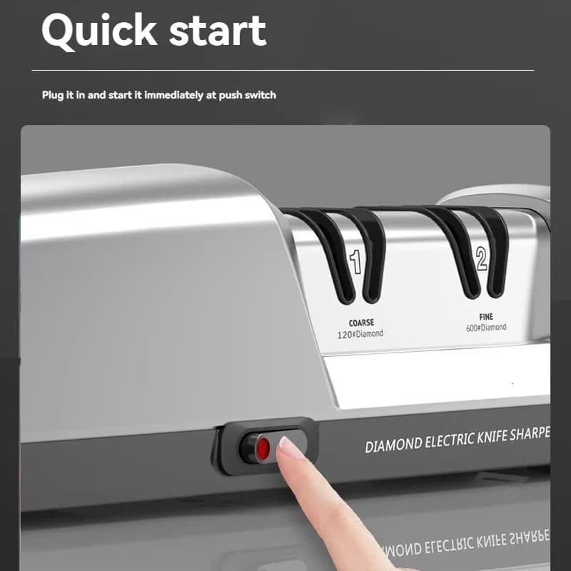 Multifunctional kitchen knife sharpener, electric sharpener, fast sharpening tool for kitchen knives and scissors.